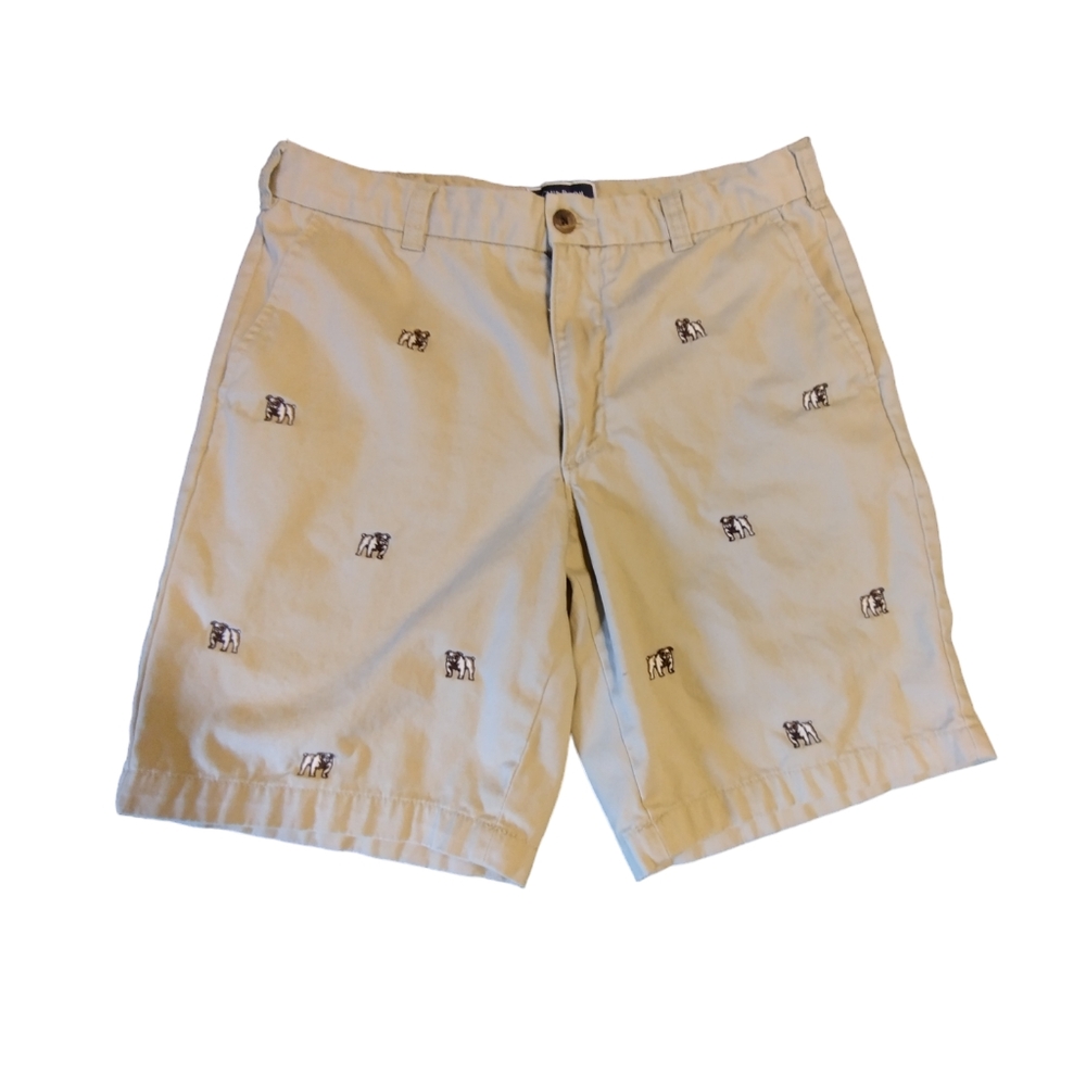 SALE EUC Club Room khaki chino style shorts with embroidered dogs